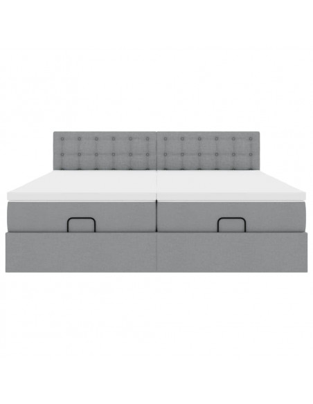 Struttura Letto Pouf con Materassi 200x200 cm in Tessuto