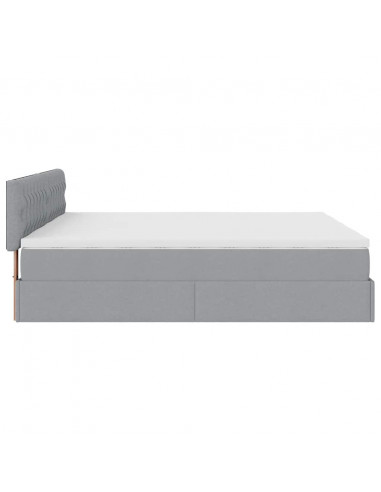 Struttura Letto Pouf con Materassi 200x200 cm in Tessuto