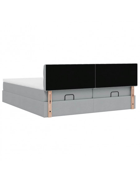 Struttura Letto Pouf con Materassi 200x200 cm in Tessuto