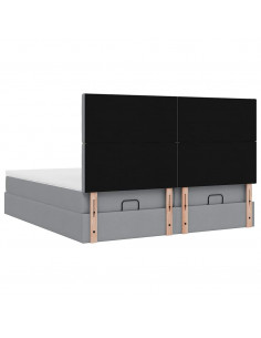 Struttura Letto Pouf con Materassi 200x200 cm in Tessuto