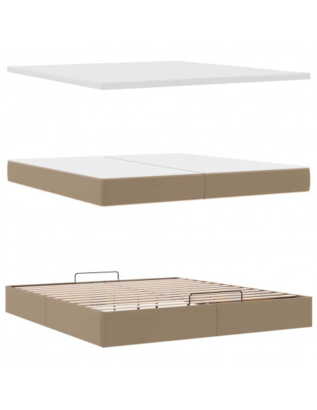 Struttura Letto Pouf con Materassi 200x200 cm Similpelle