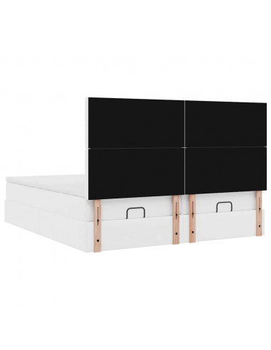 Struttura Letto Pouf con Materassi 200x200 cm Similpelle