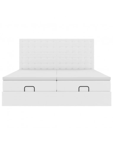 Struttura Letto Pouf con Materassi 200x200 cm Similpelle