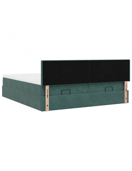 Struttura Letto Pouf con Materassi 200x200 cm Velluto