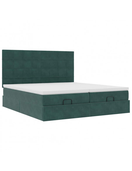 Struttura Letto Pouf con Materassi 200x200 cm Velluto