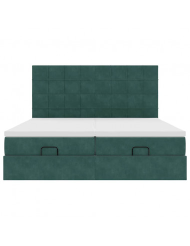 Struttura Letto Pouf con Materassi 200x200 cm Velluto