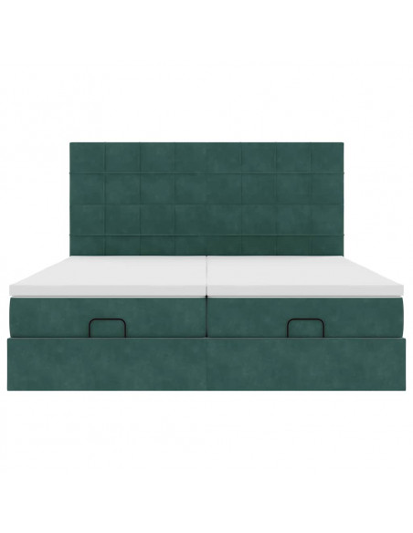 Struttura Letto Pouf con Materassi 200x200 cm Velluto