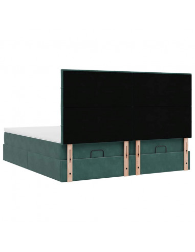 Struttura Letto Pouf con Materassi 200x200 cm Velluto