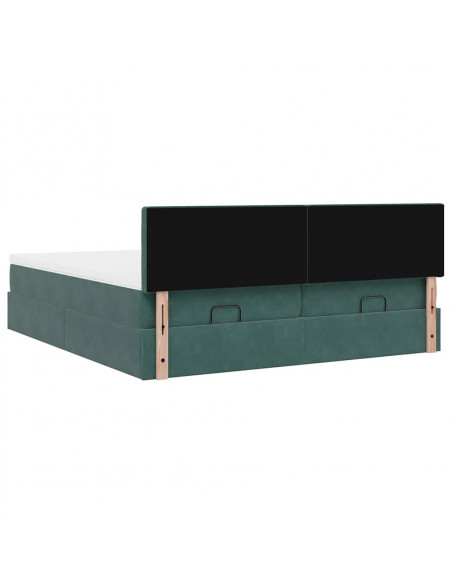 Struttura Letto Pouf con Materassi 200x200 cm Velluto