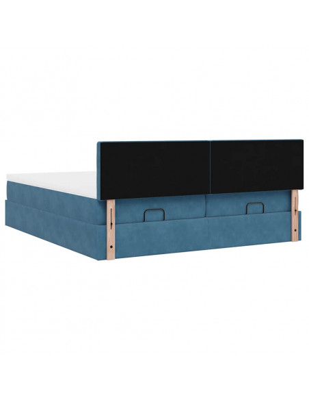 Struttura Letto Pouf con Materassi 200x200 cm Velluto