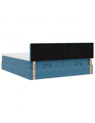 Struttura Letto Pouf con Materassi 200x200 cm Velluto