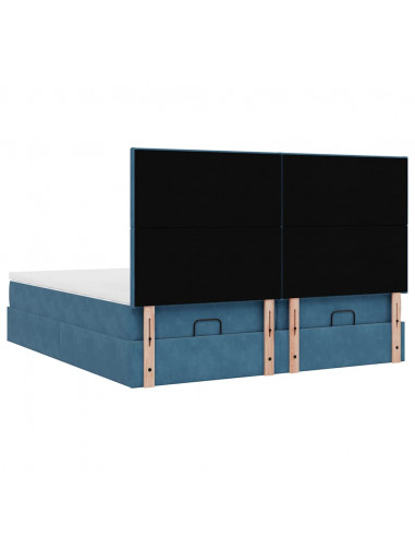 Struttura Letto Pouf con Materassi 200x200 cm Velluto