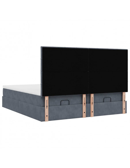 Struttura Letto Pouf con Materassi 200x200 cm Velluto