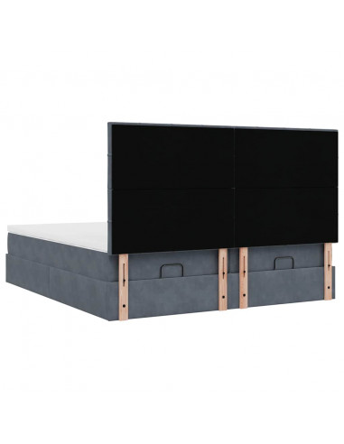 Struttura Letto Pouf con Materassi 200x200 cm Velluto