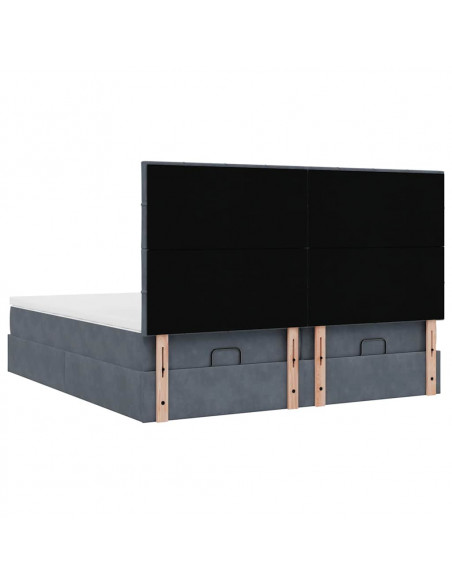 Struttura Letto Pouf con Materassi 200x200 cm Velluto