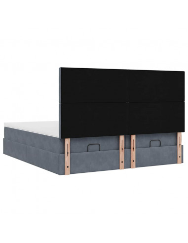 Struttura Letto Pouf con Materassi 200x200 cm Velluto