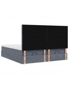 Struttura Letto Pouf con Materassi 200x200 cm Velluto