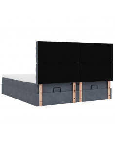 Struttura Letto Pouf con Materassi 200x200 cm Velluto