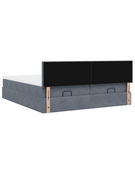 Struttura Letto Pouf con Materassi 200x200 cm Velluto