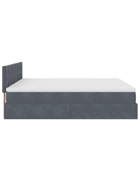 Struttura Letto Pouf con Materassi 200x200 cm Velluto