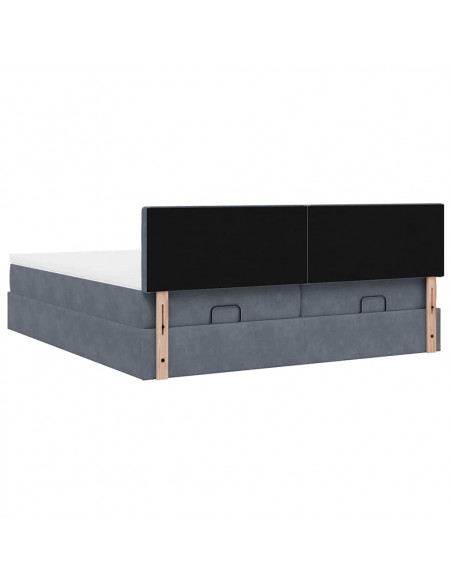 Struttura Letto Pouf con Materassi 200x200 cm Velluto