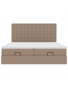 Struttura Letto Pouf con Materassi 200x200cm Similpelle 2