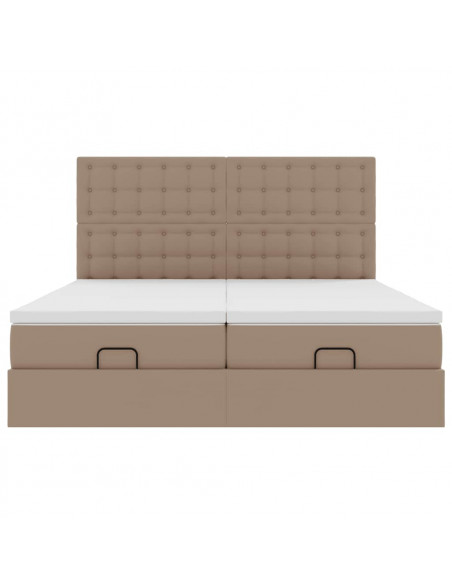 Struttura Letto Pouf con Materassi 200x200cm Similpelle