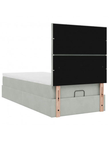 Struttura Letto Pouf con Materassi 80x200 cm in Velluto