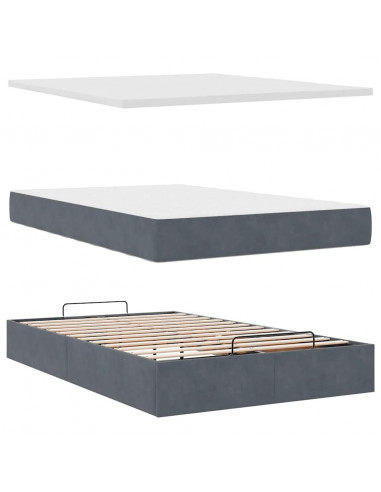 Struttura Letto Pouf con Materassi 80x200 cm Velluto