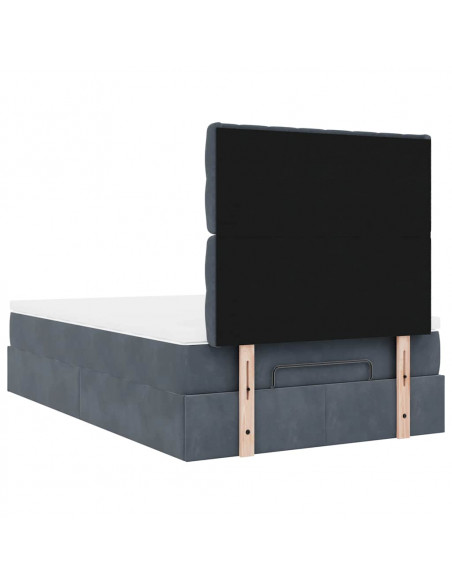 Struttura Letto Pouf con Materassi 80x200 cm Velluto
