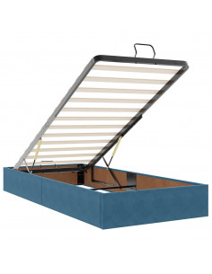 Struttura Letto Pouf con Materassi 90x190 cm in Velluto 2