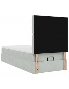 Struttura Letto Pouf con Materassi 90x190 cm in Velluto 2