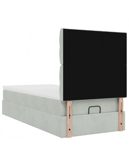 Struttura Letto Pouf con Materassi 90x190 cm in Velluto