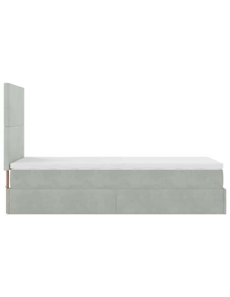 Struttura Letto Pouf con Materassi 90x190 cm in Velluto