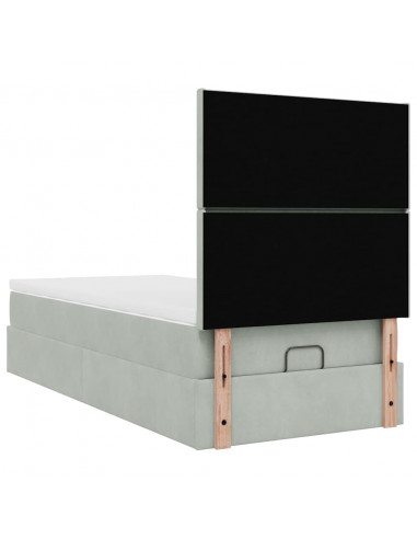 Struttura Letto Pouf con Materassi 90x190 cm in Velluto