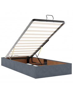 Struttura Letto Pouf con Materassi 90x190 cm in Velluto 2