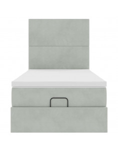 Struttura Letto Pouf con Materassi 90x200 cm in Velluto