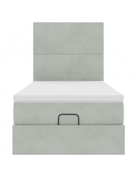 Struttura Letto Pouf con Materassi 90x200 cm in Velluto