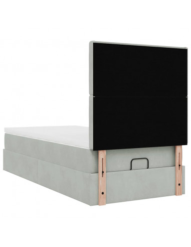 Struttura Letto Pouf con Materassi 90x200 cm in Velluto