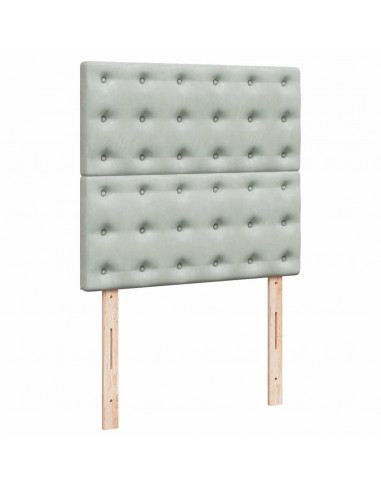 Struttura Letto Pouf con Materassi 90x200 cm in Velluto