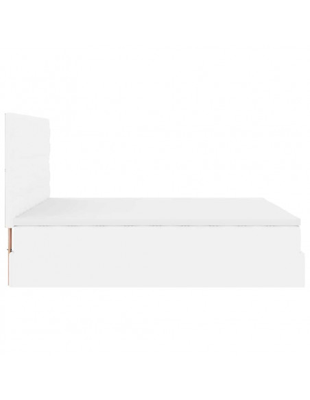 Struttura Letto Pouf con Materassi Bianco 200x200 cm Similpelle