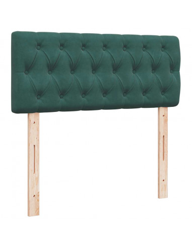 Pouf Letto con Materasso e LED Verde Scuro 120x190cm in Velluto
