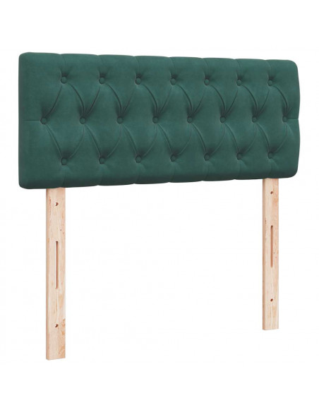 Pouf Letto con Materasso Verde Scuro 120x190 cm Velluto