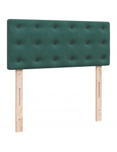 Pouf Letto con Materasso Verde Scuro 120x190 cm Velluto 2
