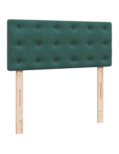 Pouf Letto con Materasso Verde Scuro 120x190 cm Velluto