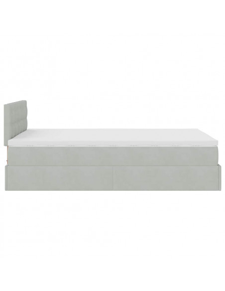 Struttura Letto Pouf con Materasso 120x190 cm Velluto