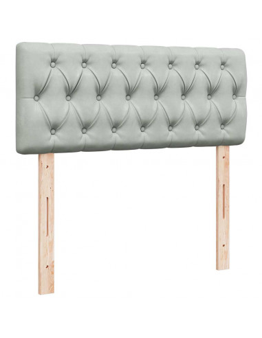 Pouf Letto con Materasso Grigio Chiaro 120x190 cm in Velluto