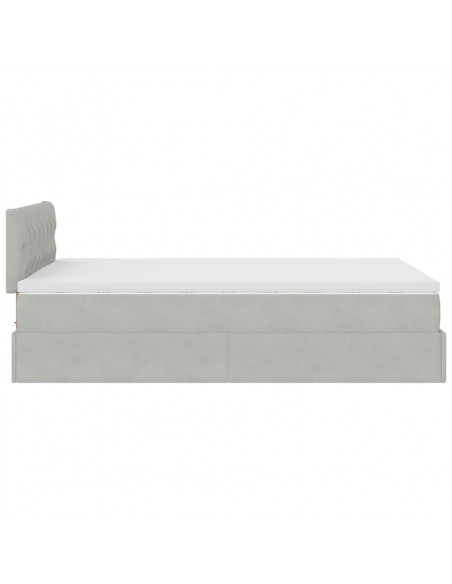 Struttura Letto Pouf con Materasso 120x190 cm Velluto