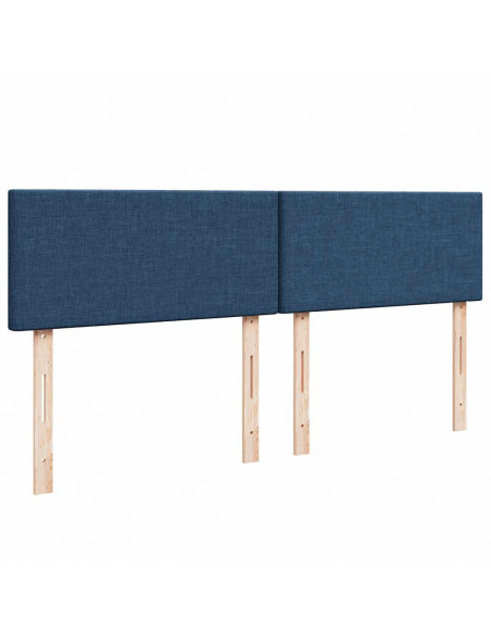 Struttura Letto Pouf con Materassi Blu 200x200 cm in Tessuto