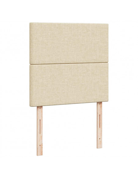 Struttura Letto Pouf con Materassi Crema 200x200 cm in Tessuto